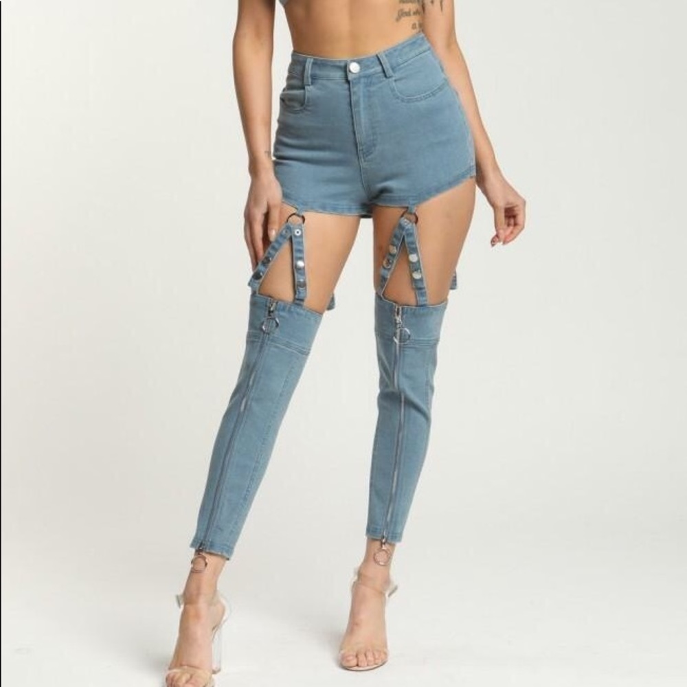 Designer Suspender Jeans